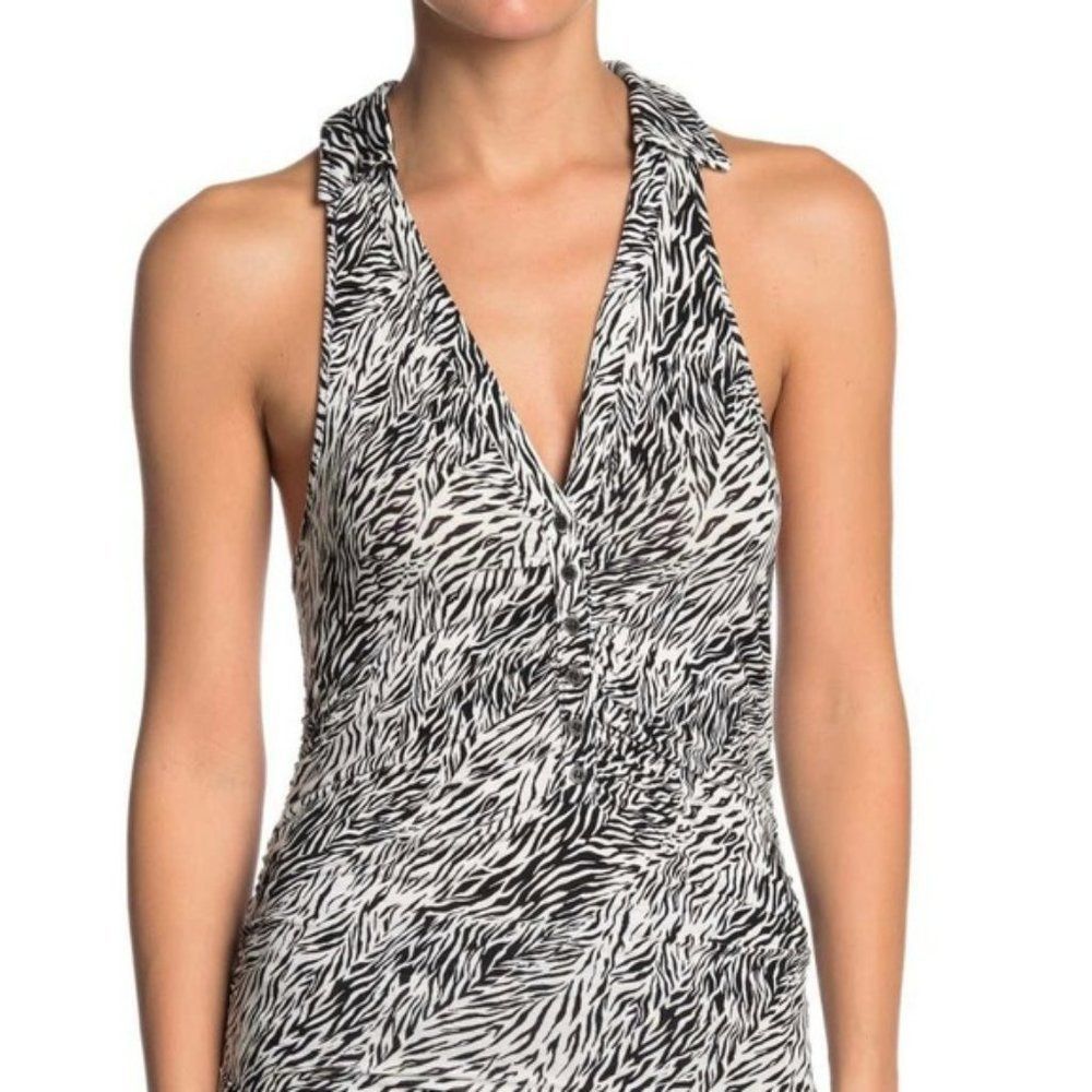 Free People Coco Black & White Combo Printed Tank Top - Size Medium